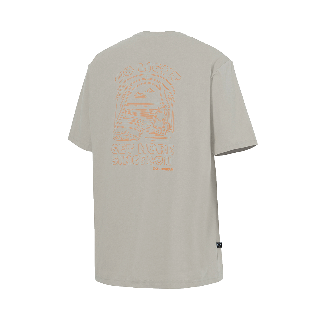 제로그램 TENTOPIA Sorona 백그래픽 반팔 티셔츠(ZEROGRAM Tentopia Sorona Back Graphic SS Beige)