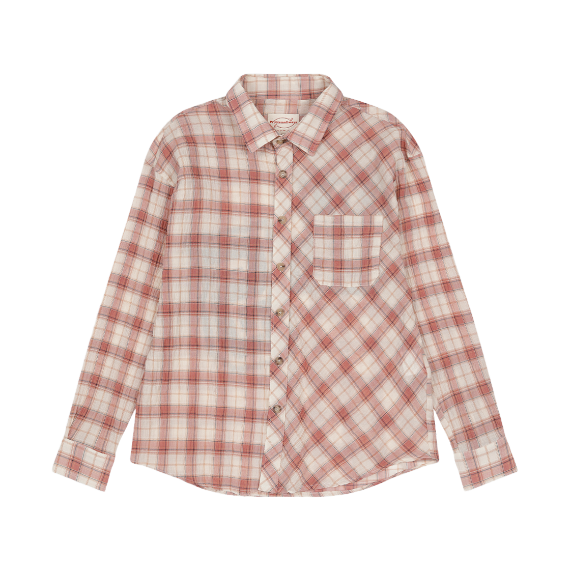 프라블럼올웨이즈 넘버 25 플레이어 체크 셔츠 레드(Problemallways Number 25 Player Check Shirt Red)