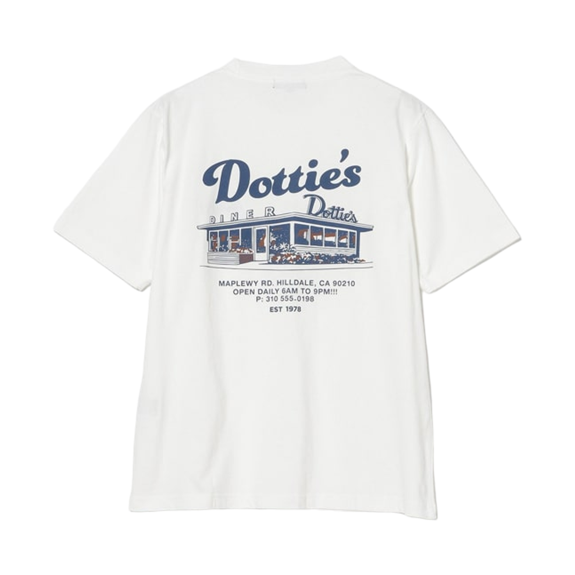 42-08-0113-147 Beams Heart Diner Graphic T-Shirt White Red Print