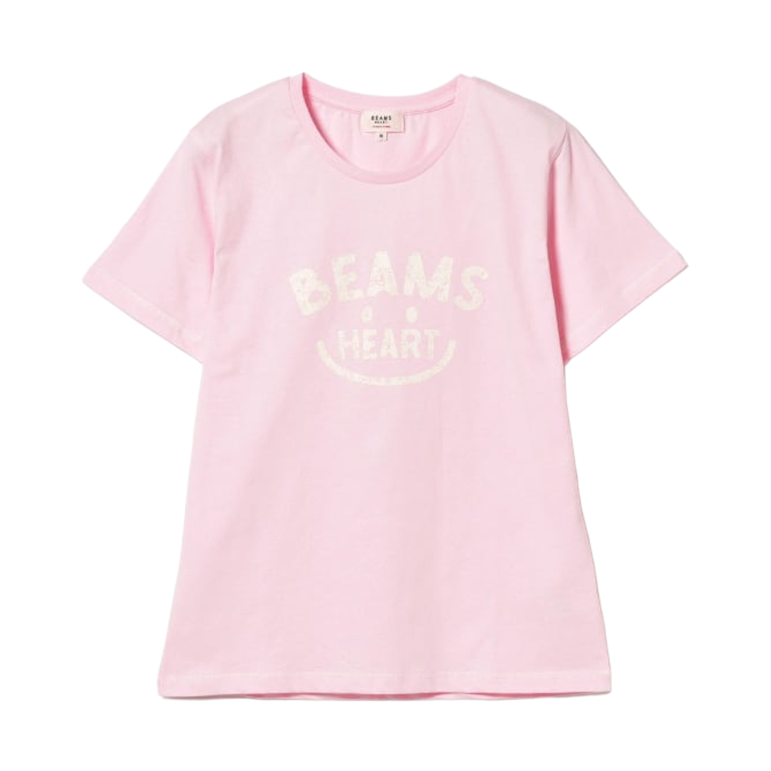 (W) 빔즈 하트 스마일 로고 티셔츠 핑크((W) Beams Heart Smile Logo T-Shirt Pink) - 1