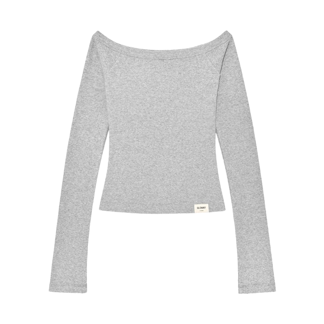 (W) 글로니 G 오프 숄더 롱슬리브 멜란지 그레이((W) Glowny G Off Shoulder Long Sleeve Melange Gray)