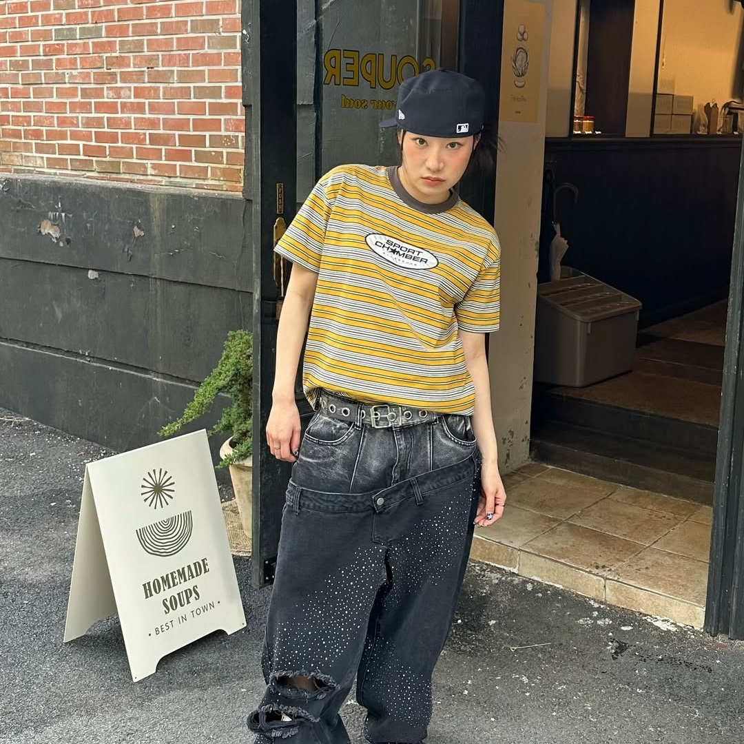 SPORT CHAMBER Capsule T-shirt YELLOW 착용 스타일 - 3