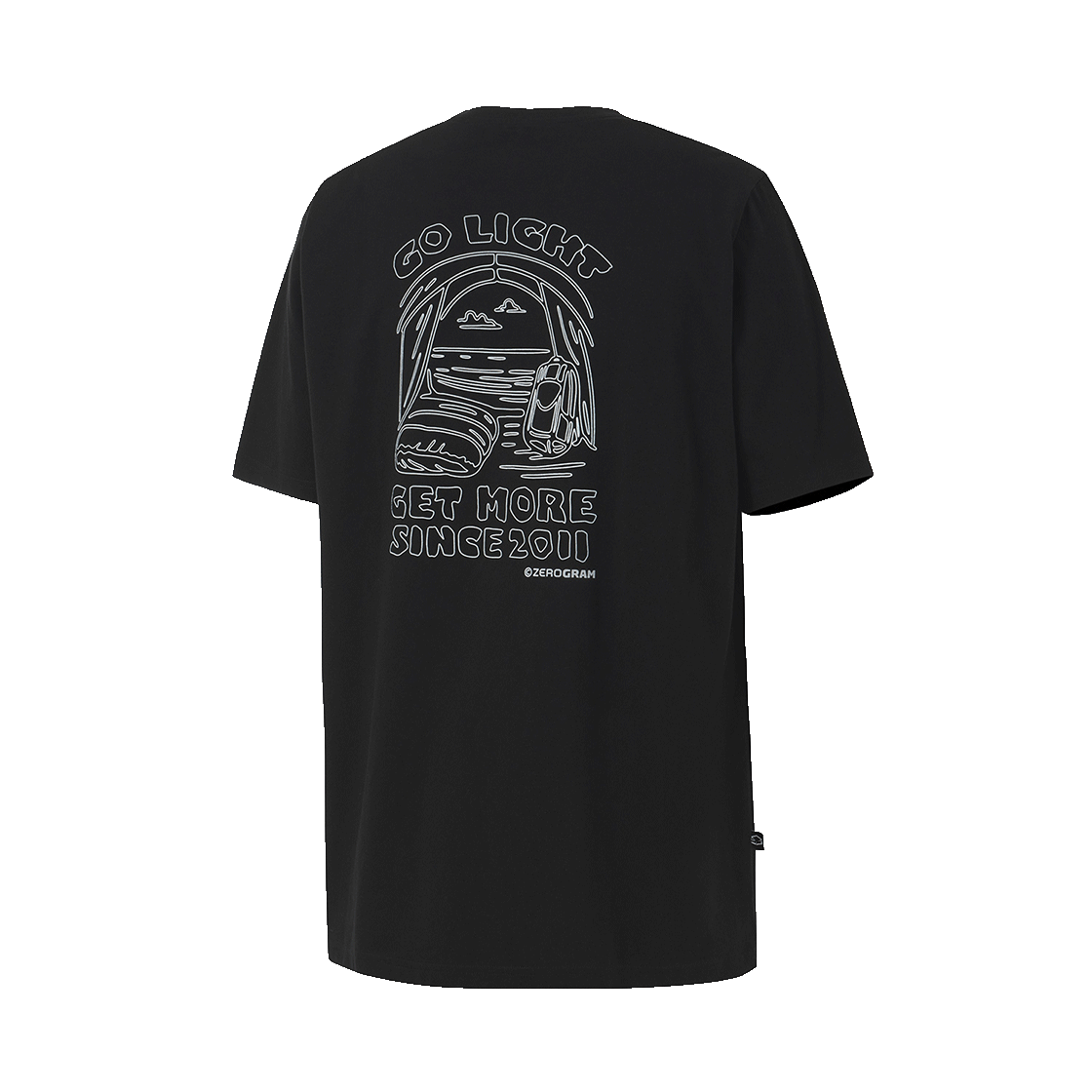제로그램 TENTOPIA Sorona 백그래픽 반팔 티셔츠(ZEROGRAM Tentopia Sorona Back Graphic SS Black)