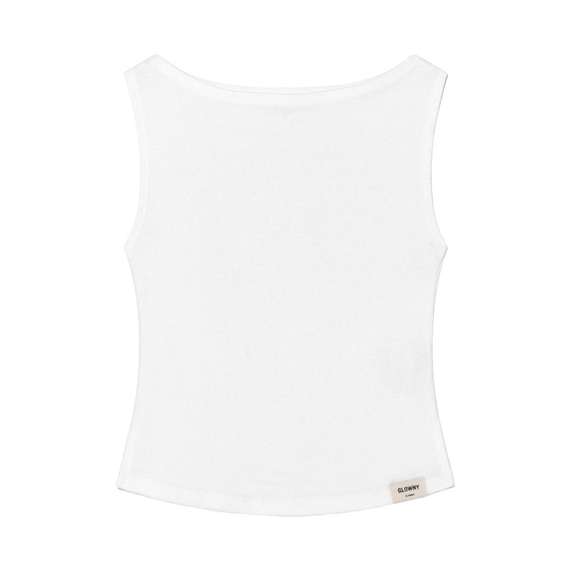 (W) 글로니 G 슬릿 슬리브리스 탑 화이트((W) Glowny G Slit Sleeveless Top White)