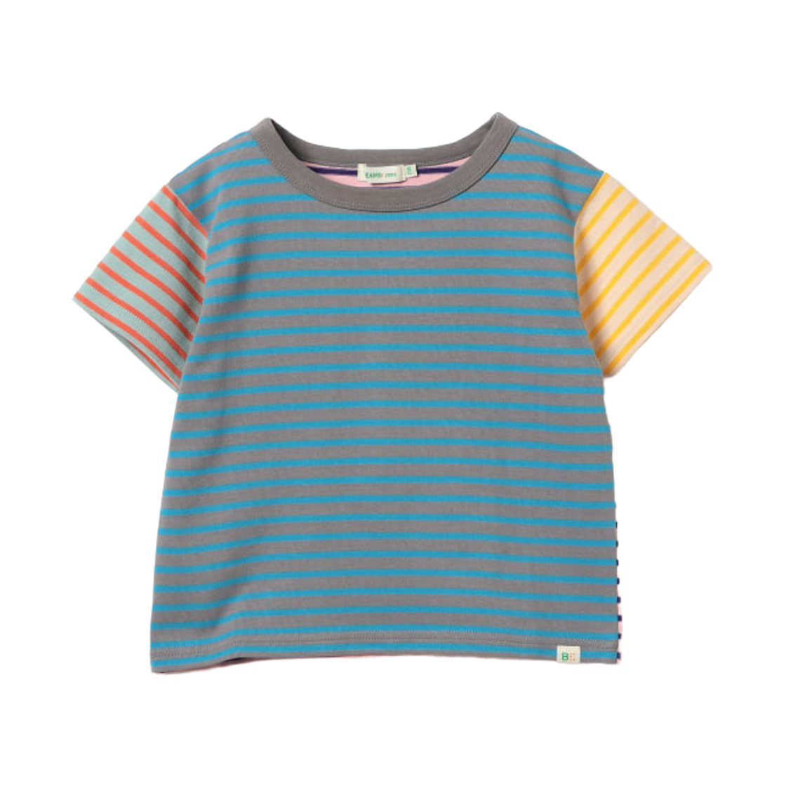 45-04-0094-443 (Kids) Beams Mini Multi Border Short Sleeve T-Shirt Multi 2 - Web Exclusive