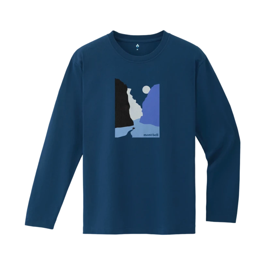 2104893 Montbell Pear Skin Cotton Long Sleeve T-Shirt Journey On The Water Blue