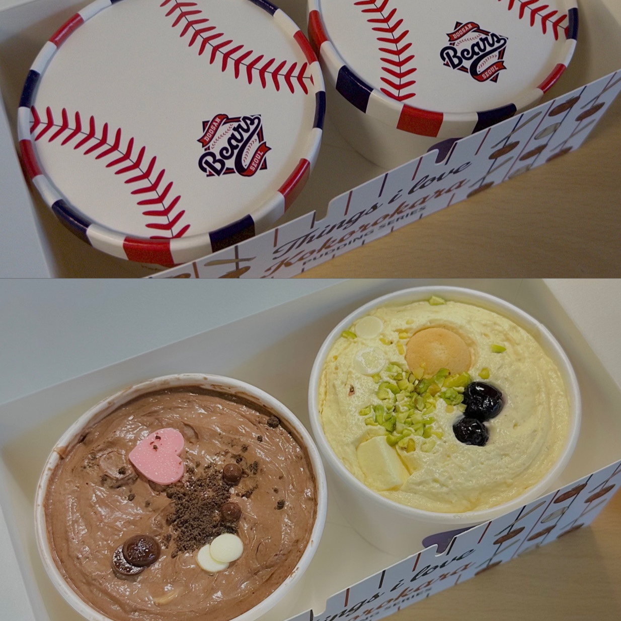 [KREAM 단독] Doosan Bears x Kokorokara Hustle Pudding 2pcs & Kokoro Bear Keyring Set 착용 스타일 - 2