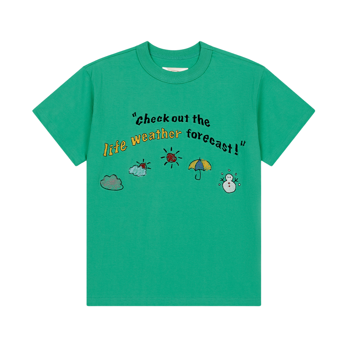 프라블럼올웨이즈 라이프 웨더 포어캐스트 티셔츠 그린(Problemallways Life Weather Forecast T-Shirt Green)