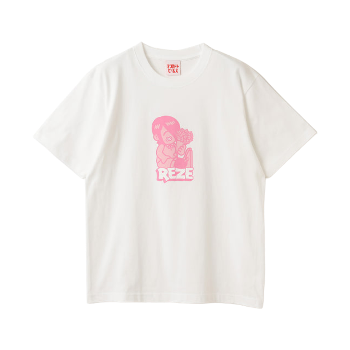 59-04-0010-449 Mangart Beams x Chainsaw Man Reze Bouquet Short Sleeve T-Shirt White