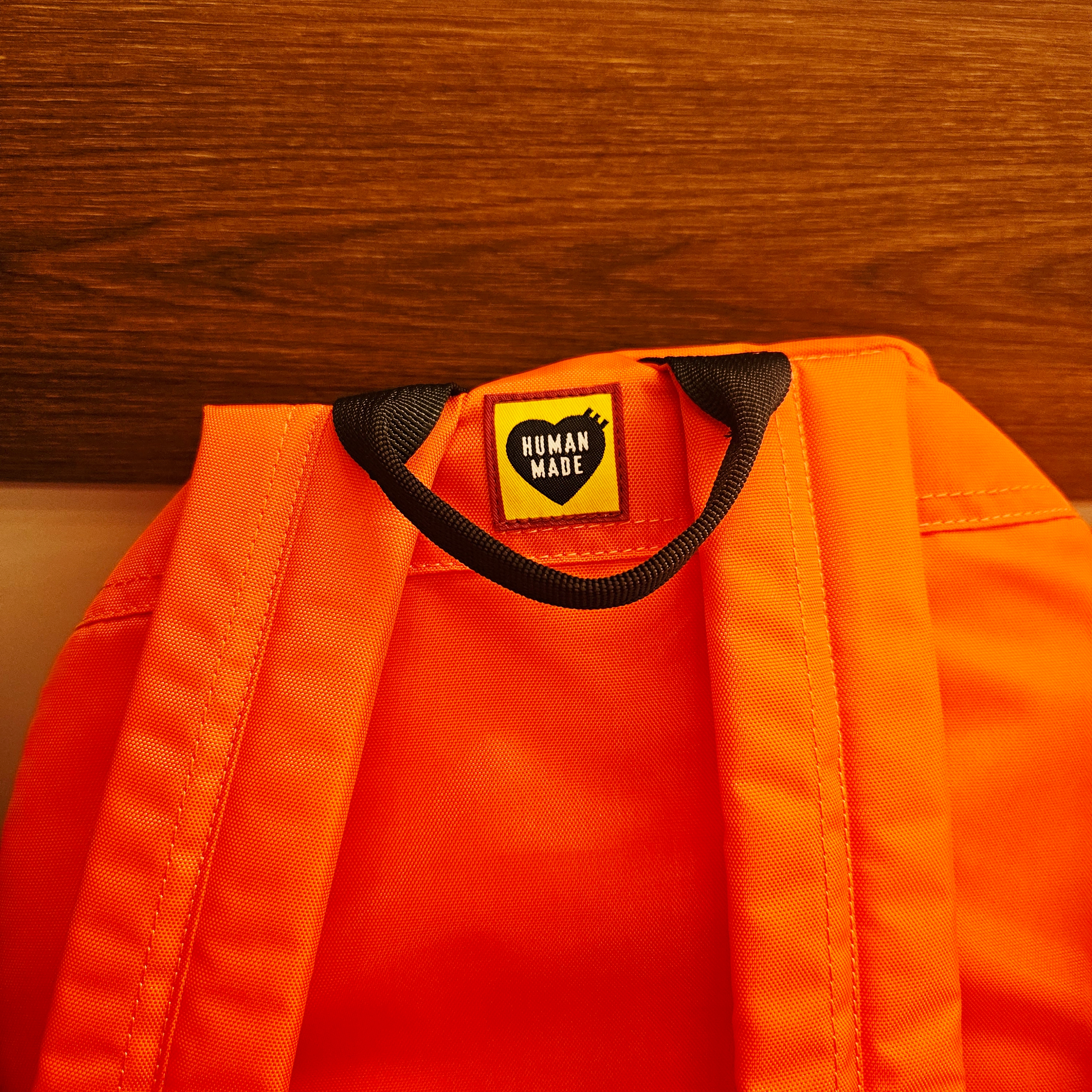 Human Made Backpack Orange, Human Made Heart Rubber Coaster Red 착용 스타일 - 1