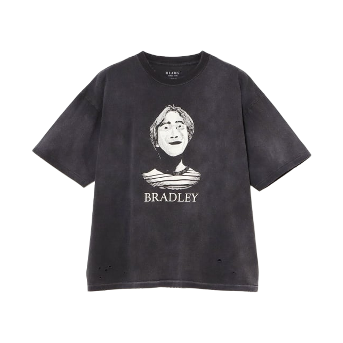 11-08-1475-147 Beams Portrait Basic Fit T-Shirt Fade Black