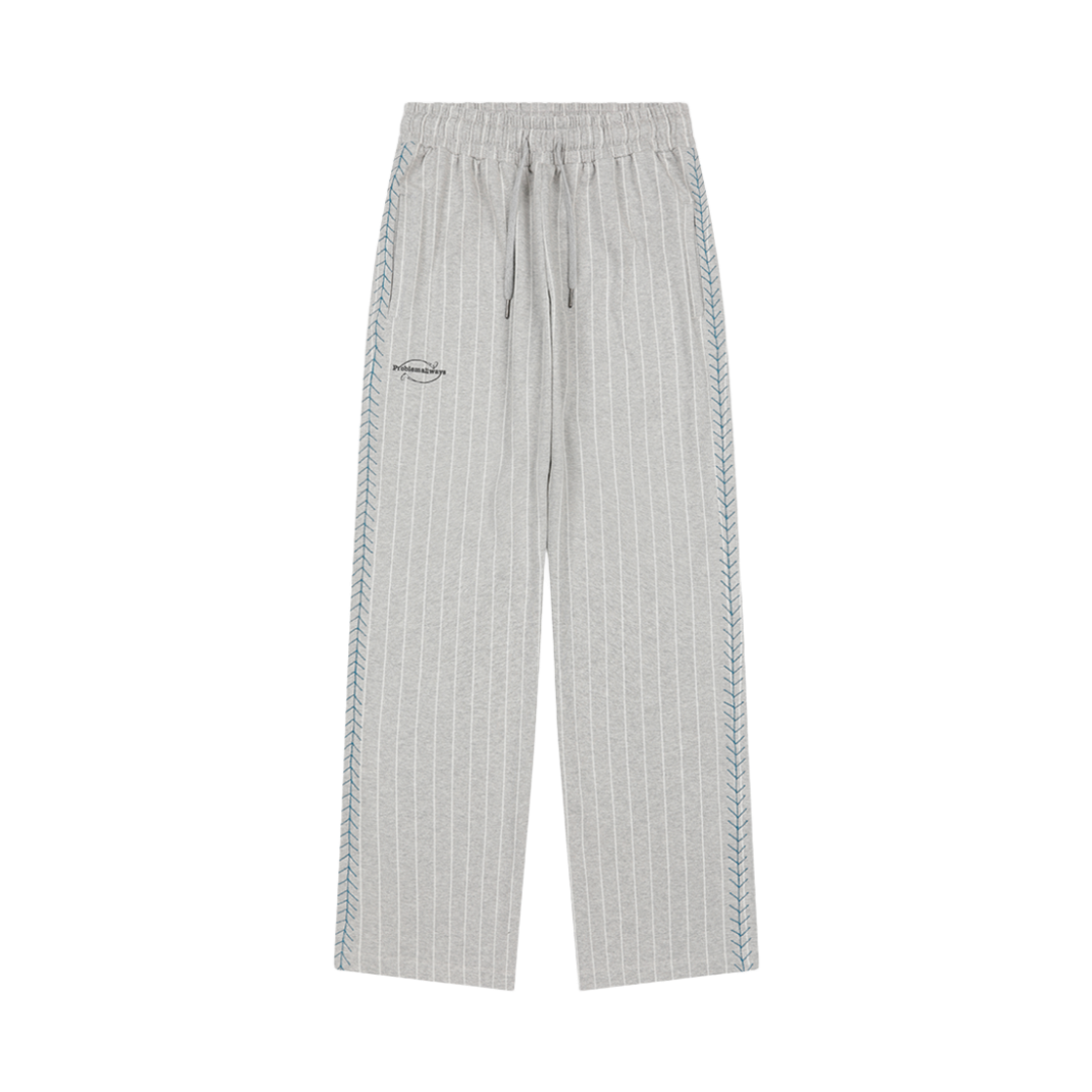 프라블럼올웨이즈 베이스볼 스트라이프 스웨트팬츠 멜란지 그레이(Problemallways Baseball Stripe Sweatpants Melange Grey)