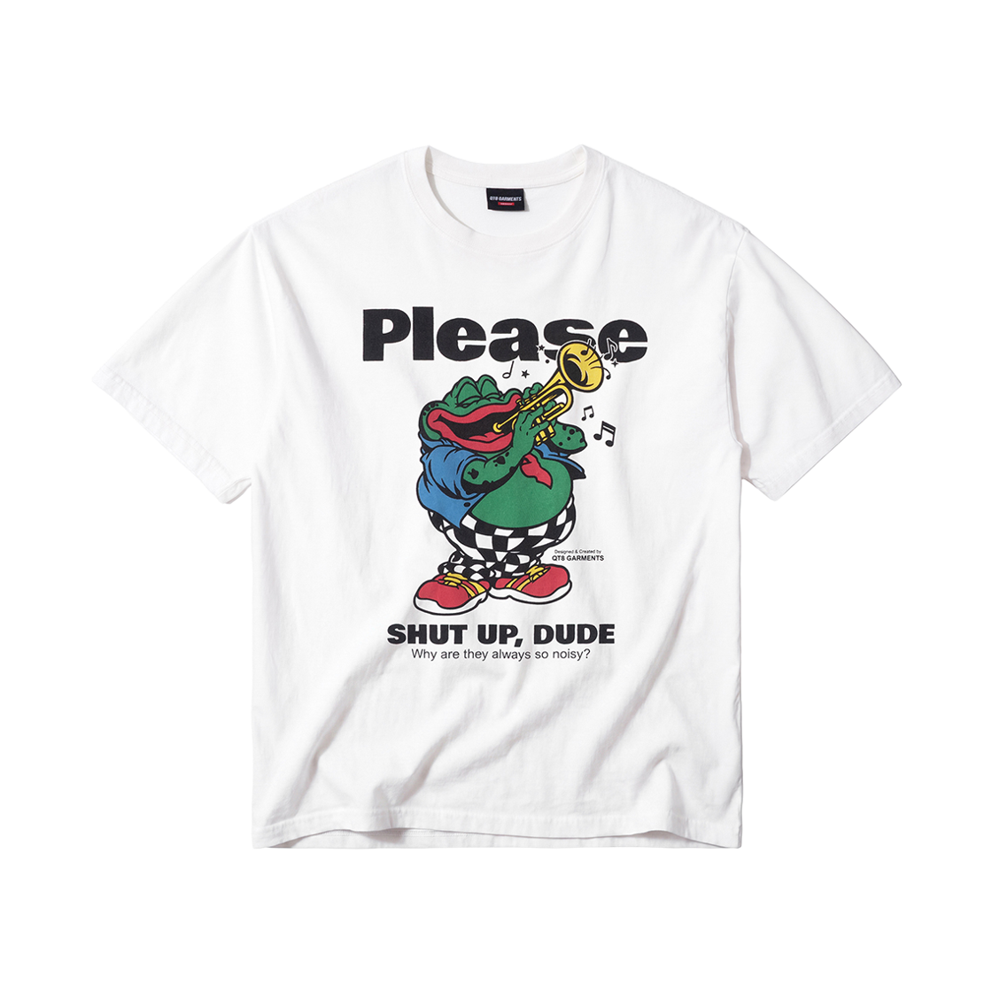 큐티에잇 가먼츠 셧업 프로그 워시드 티 아이보리(QT8 GARMENTS Shut Up Frog Washed Tee Ivory) - 1