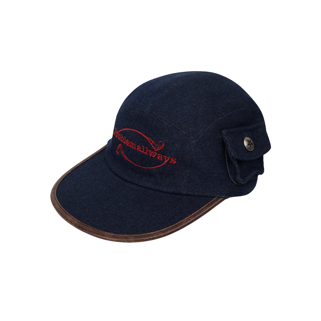 프라블럼올웨이즈 로고 데님 포켓 캠프캡 블루(Problemallways Logo Denim Pocket Camp Cap Blue)