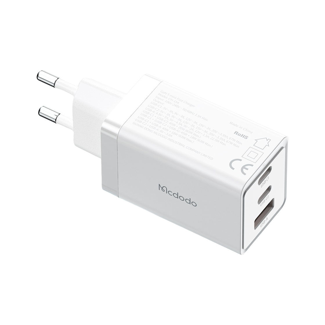 맥도도 GaN5 Pro PD3.0 PPS 65W 초고속 미니 3포트 멀티충전기 CH157(Mcdodo GaN5 Pro PD3.0 PPS 65W 3-Port Fast Multi Charger CH157) - 5