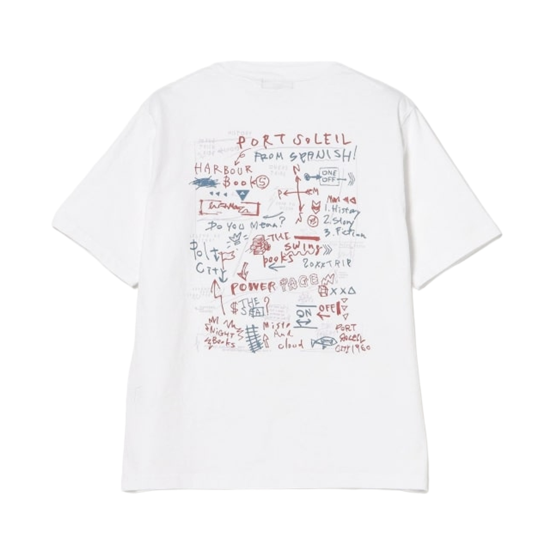 42-08-0098-639 Beams Heart Bookstore Graphic T-Shirt White