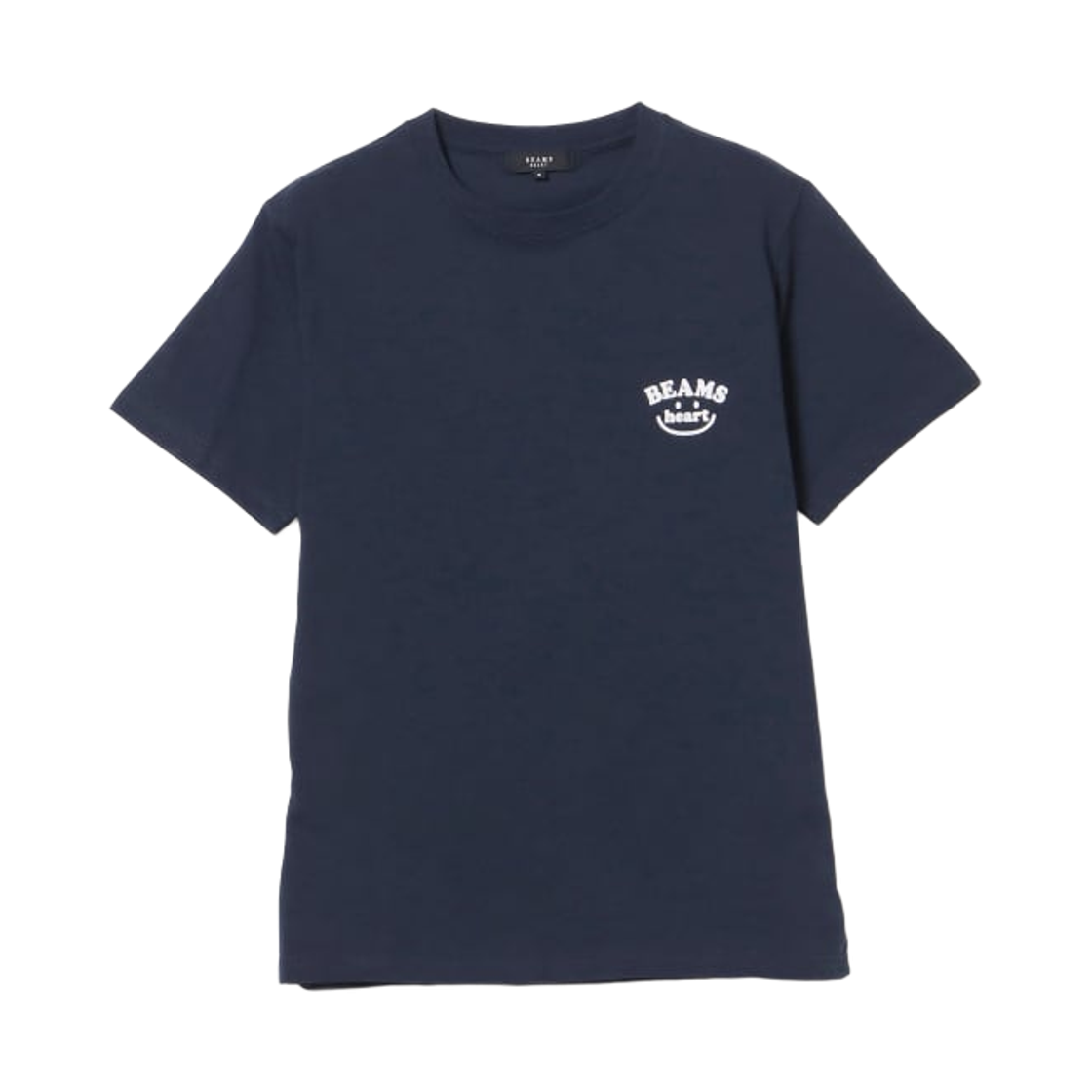 42-08-0046-147 Beams Heart Smile Logo One Point T-Shirt Navy