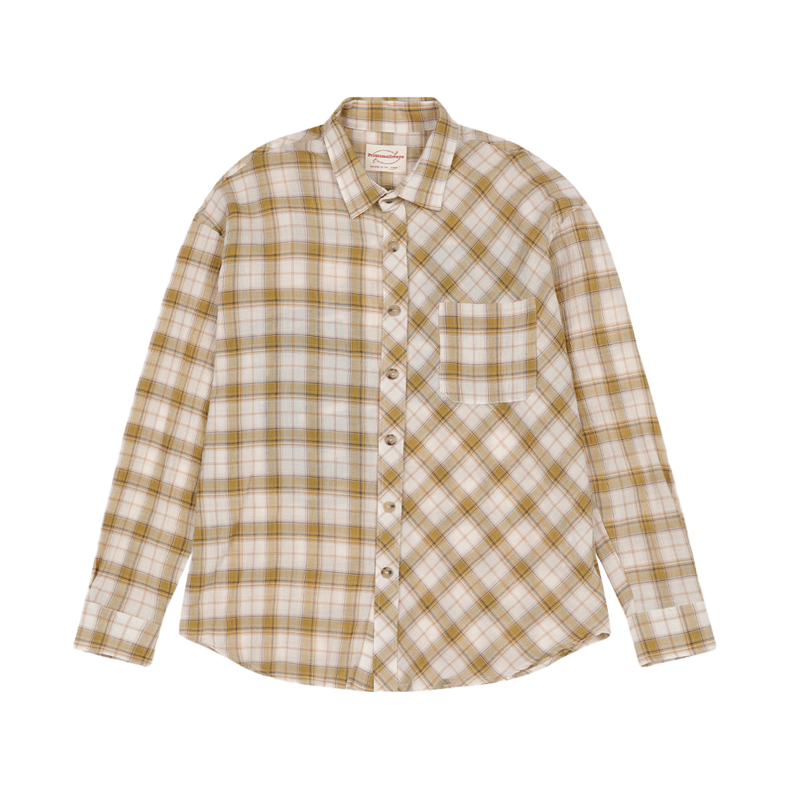 프라블럼올웨이즈 넘버 25 플레이어 체크 셔츠 옐로우(Problemallways Number 25 Player Check Shirt Yellow)