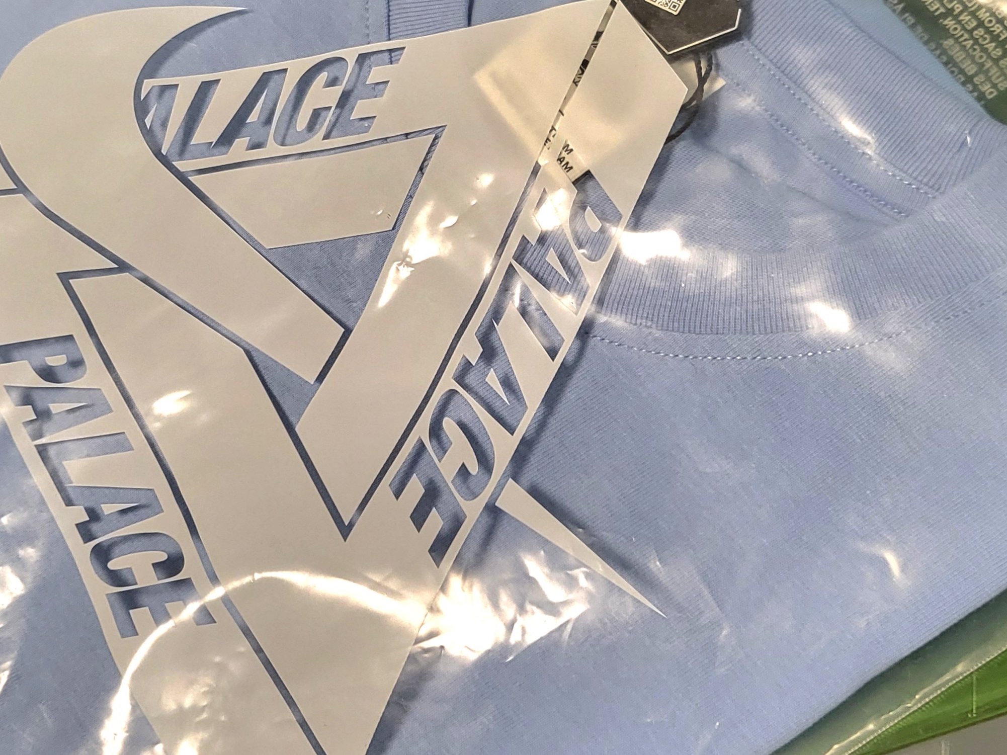 Palace x Nike Font Swoosh T-Shirt Sky Blue - 26SS 착용 스타일