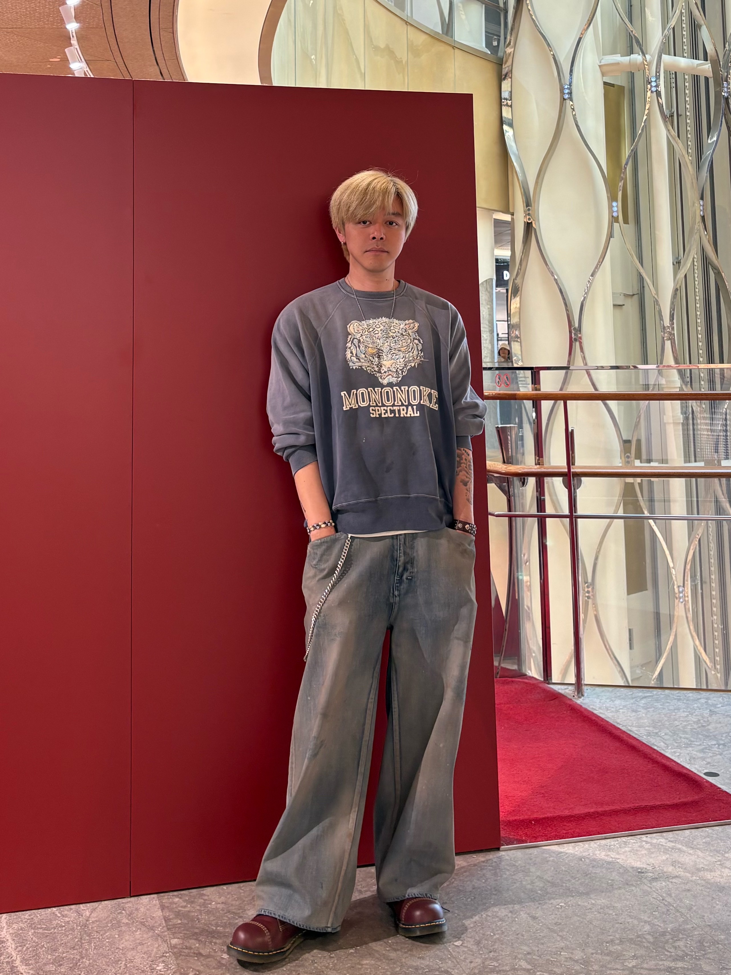 Ancellm Aging Painter Pants Black, Dr. Martens x MM6 Maison Margiela 1460/1461 Twist ST Vintage Smooth Virginia Multi 착용 스타일 - 3