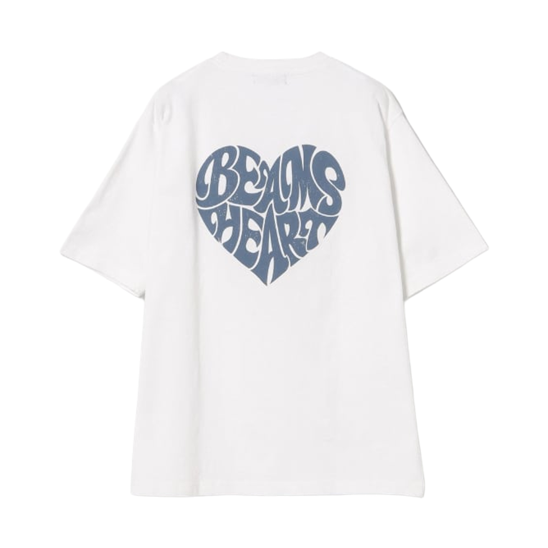 42-08-0081-639 Beams Heart Heart Star Back Print T-Shirt White