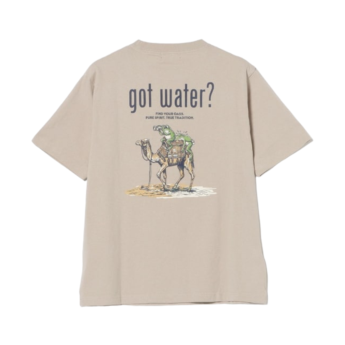 42-08-0096-639 Beams Heart Got Water? Graphic T-Shirt Beige