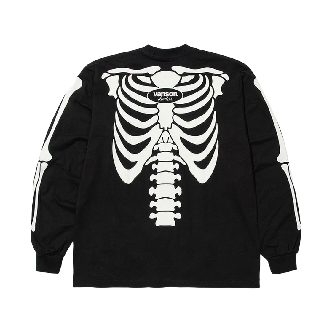 벤슨 레더 스켈레톤 스타일 본 롱 슬리브 티셔츠 / 블랙(Vanson Leathers Skeleton Style Bone Long Sleeve T-shirt / Black) - 2
