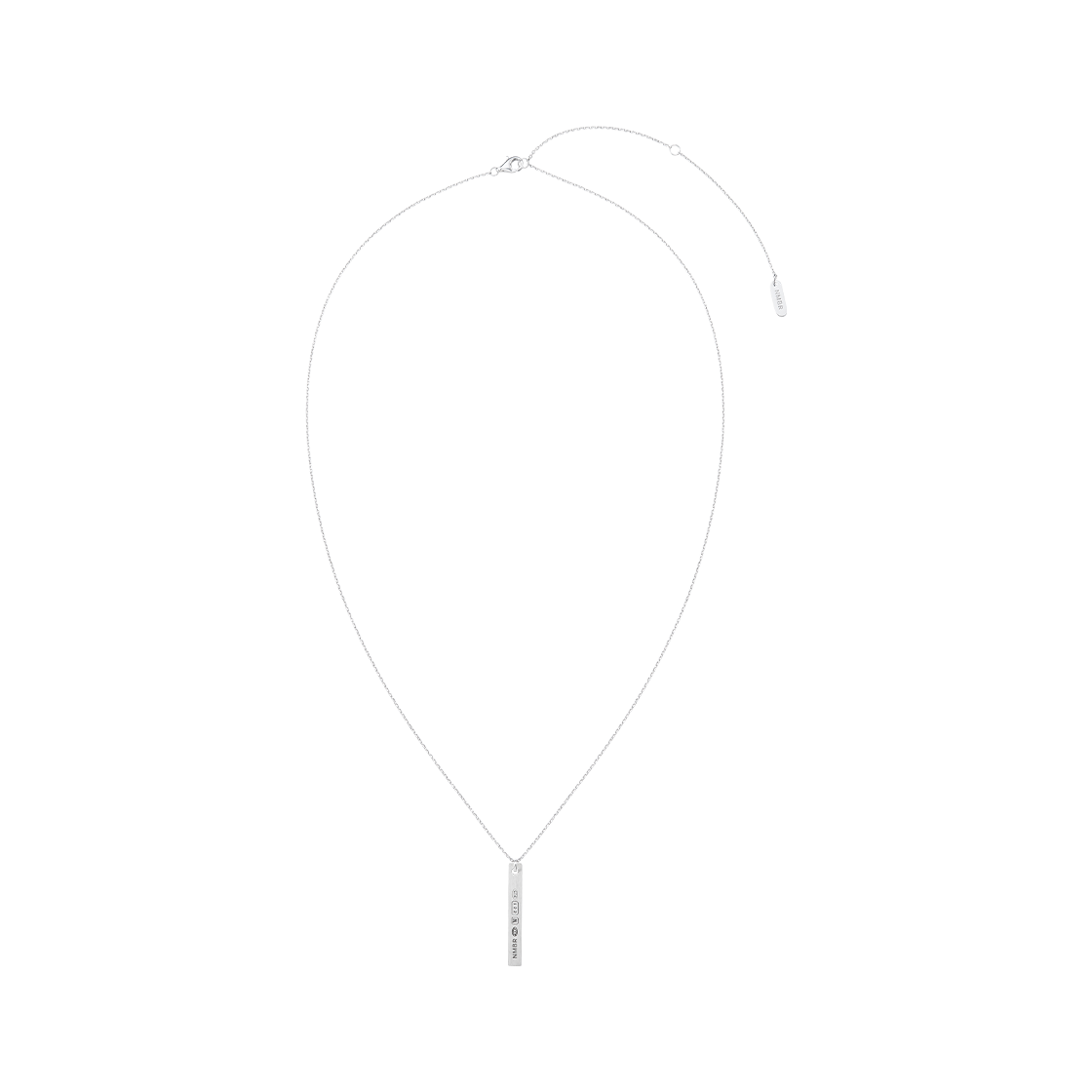 넘버링 #7852 인그레이브드 바 펜던트 네크리스 실버(NUMBERING #7852 Engraved Bar Pendant Necklace Silver) - 1