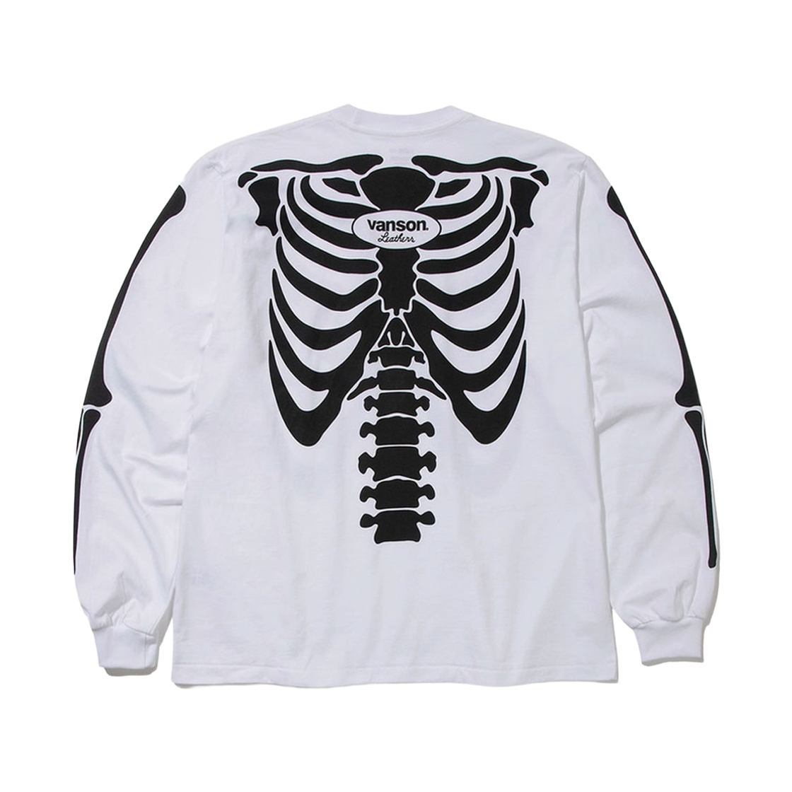 벤슨 레더 스켈레톤 스타일 본 롱 스타일 티셔츠 / 화이트(Vanson Leathers Skeleton Style Bone Long Sleeve T-shirt / White) - 2