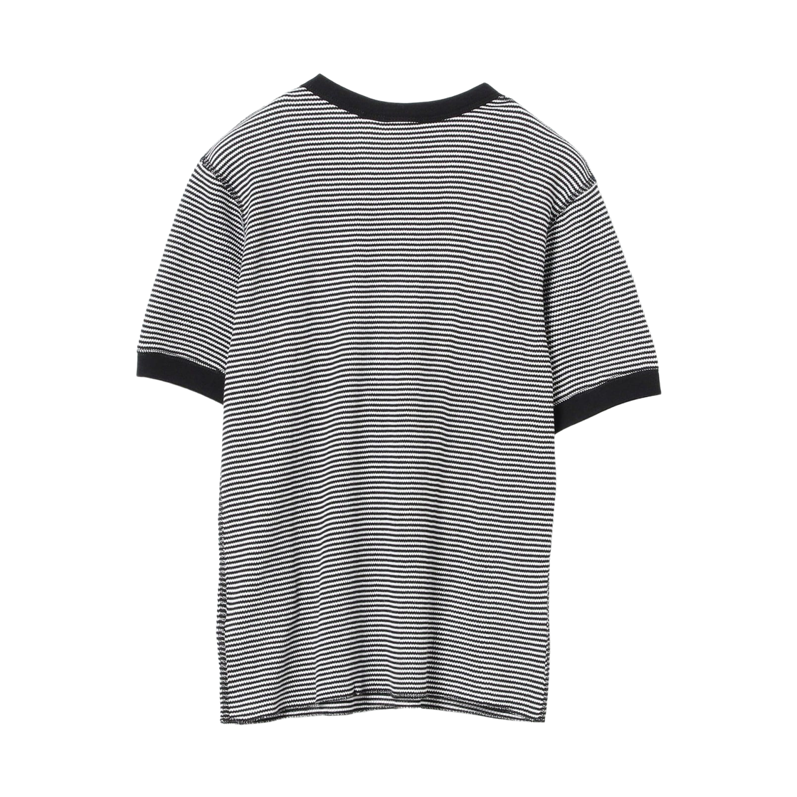 (W) 빔즈 보이 x 헬스니트 와플 스트라이프 티셔츠 블랙 오프((W) Beams Boy x Healthknit Waffle Striped T-Shirt Black Off) - 2