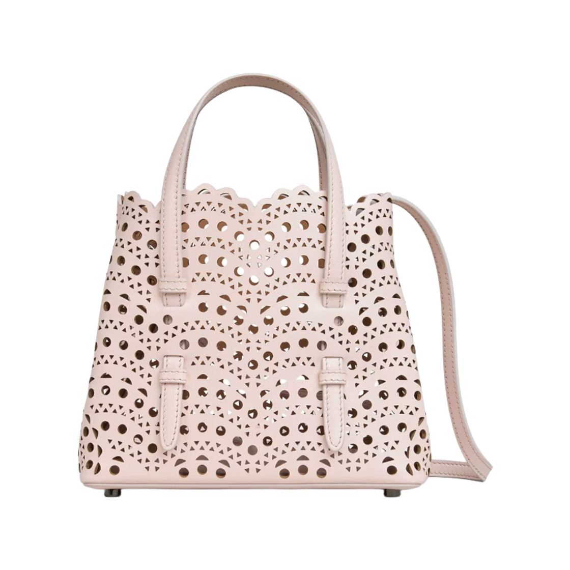 알라이아 비엔 웨이브 카프스킨 미나 20 백 로즈 페일(Alaia Mina 20 Bag in Vienne Wave Calfskin Rose Pale)