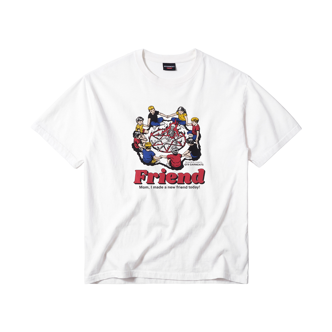 큐티에잇 가먼츠 뉴프렌드 워시드 티 아이보리(QT8 GARMENTS New Friend Washed Tee Ivory) - 1