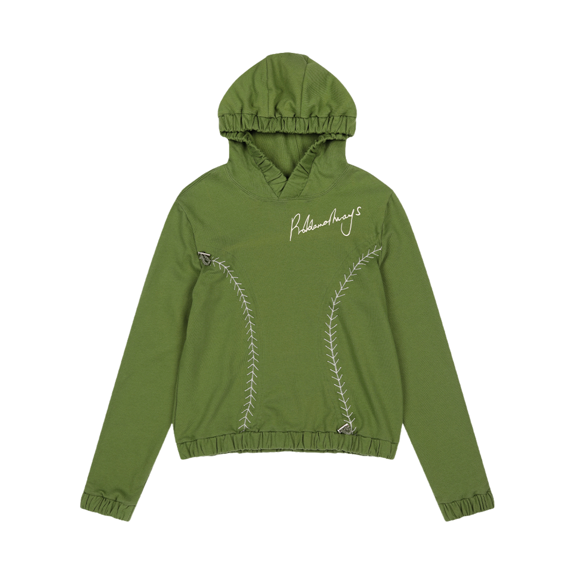 프라블럼올웨이즈 베이스볼 셔링 후드 그린(Problemallways Baseball Shirring Hoodie Green)
