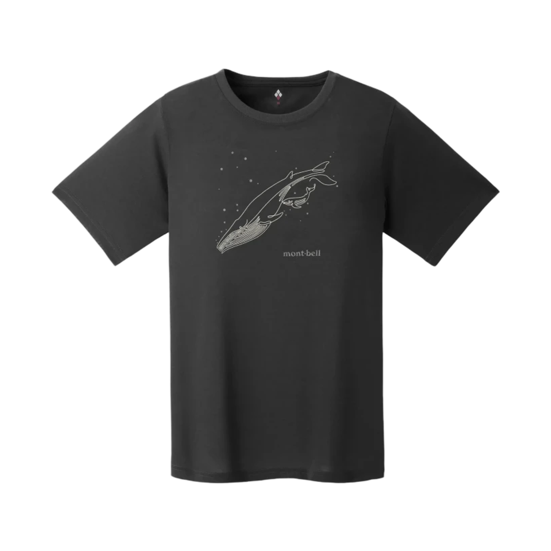 1114960 (W) Montbell Wickron T-Shirt Single Line Whale Dark Gray