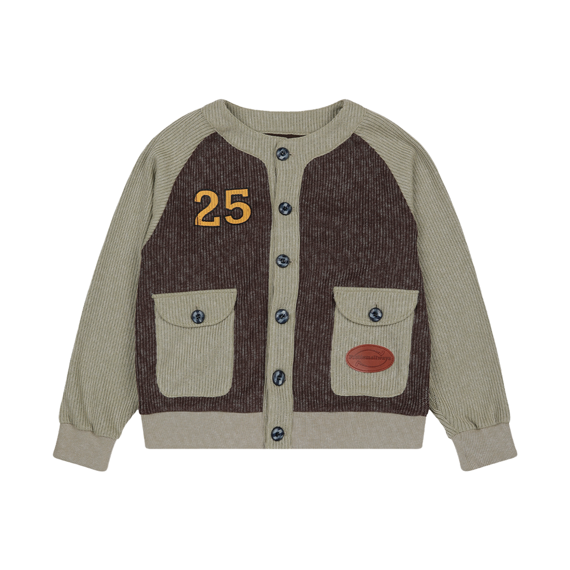 프라블럼올웨이즈 베이스볼 유니폼 니트 가디건 브라운(Problemallways Baseball Uniform Knit Cardigan Brown)