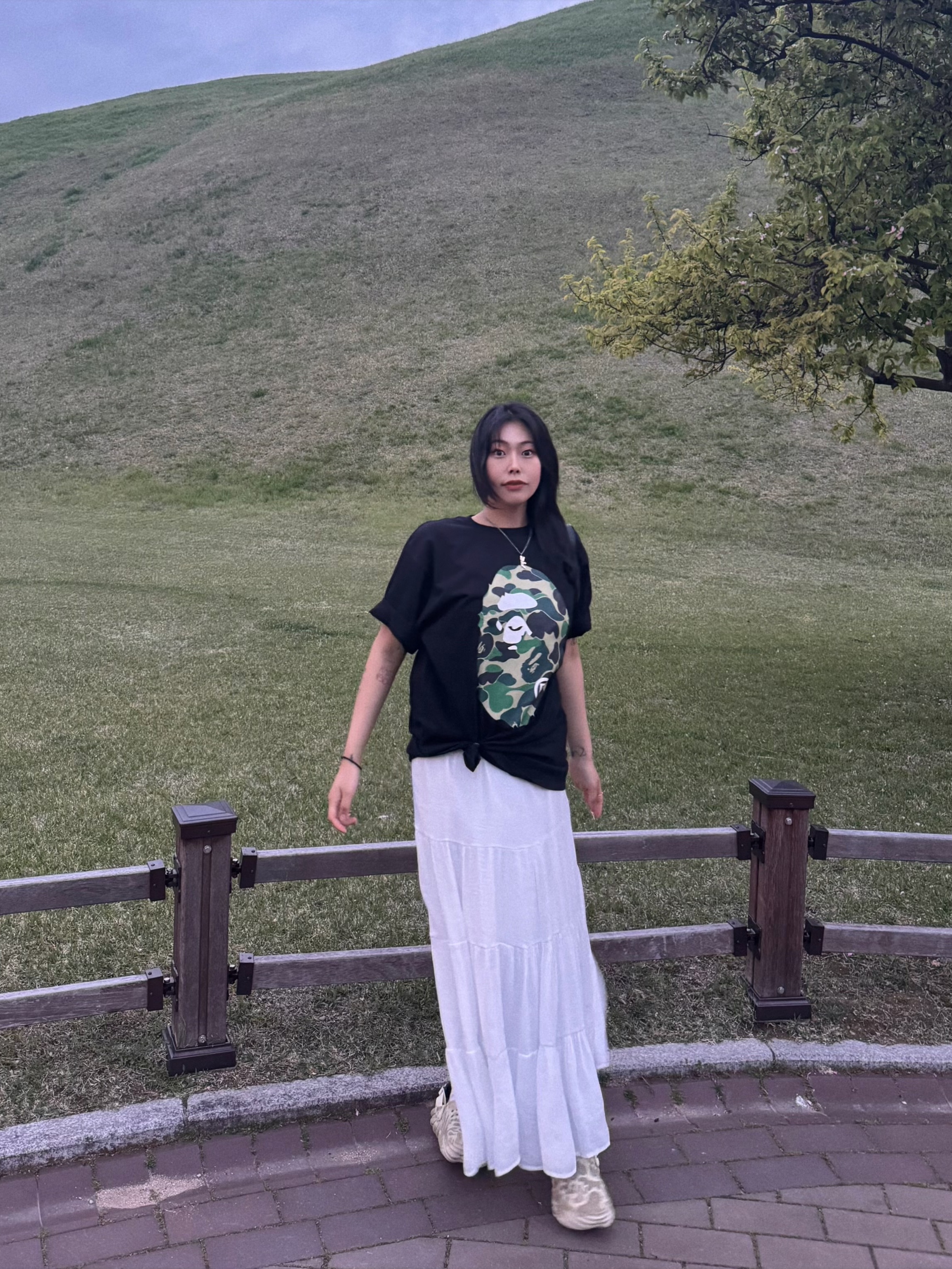BAPE ABC Camo Big Ape Head T-Shirt Black Green, Heaven by Marc Jacobs Friendship Necklace Set Silver Ox (Set of 2) 착용 스타일 - 4