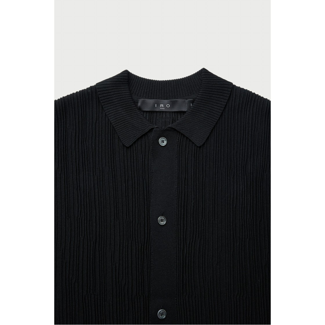 이로 스플리츠 니트 플리츠 반팔 셔츠 블랙(Iro Spleats Knit Pleats Short Sleeve Shirt Black) - 5