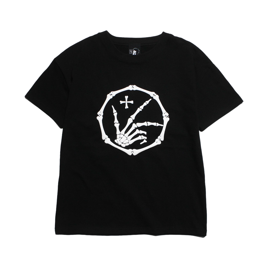 키미저리 스컬 핸드 키 크롭 티셔츠 블랙(Keymisery Skull Hand Key Crop T-Shirt Black) - 1
