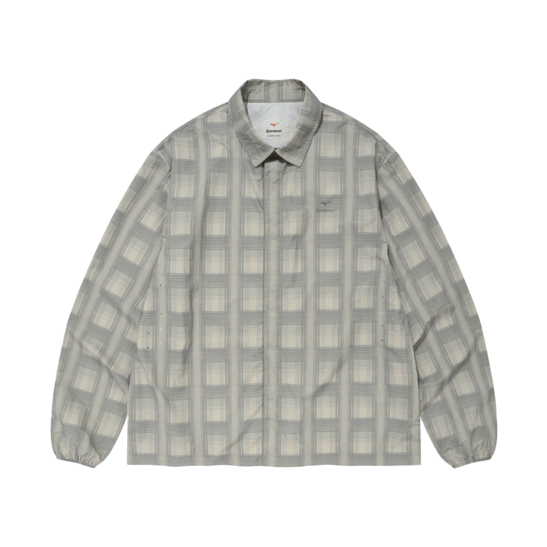 커버낫 x 미즈노 체크 패턴 나일론 셔츠 빈티지 그린(Covernat x Mizuno Check Pattern Nylon Shirt Vintage Green)