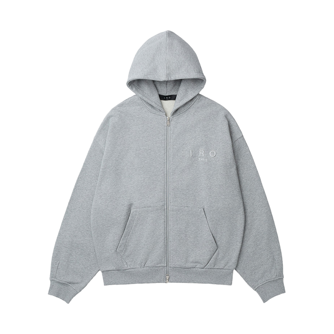 이로 크루슈 베이직 로고 후드 집업 그레이(Iro Cruche Basic Logo Hood Zip-Up Gray) - 1