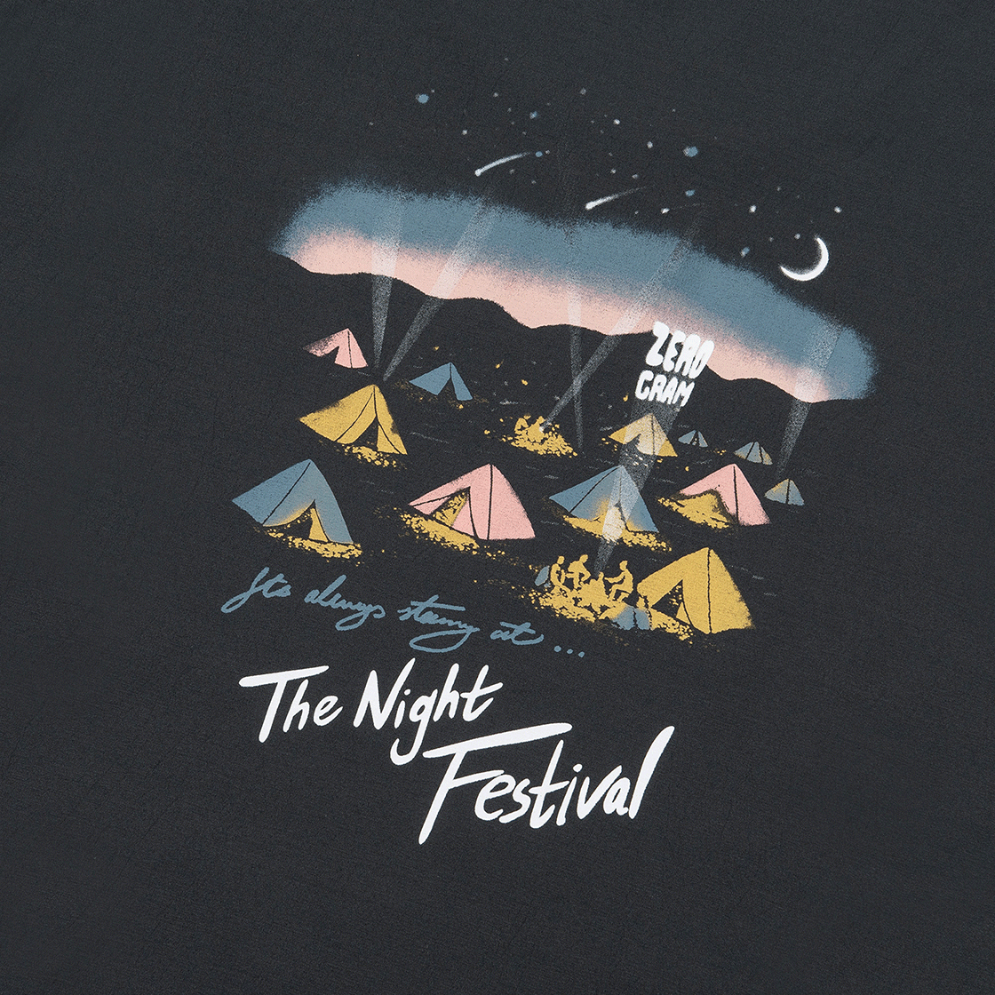 제로그램 NIGHT FESTIVAL Espol 백그래픽 반팔 티셔츠(ZEROGRAM Night Festival Espol Back Graphic SS Dark Gray) - 3
