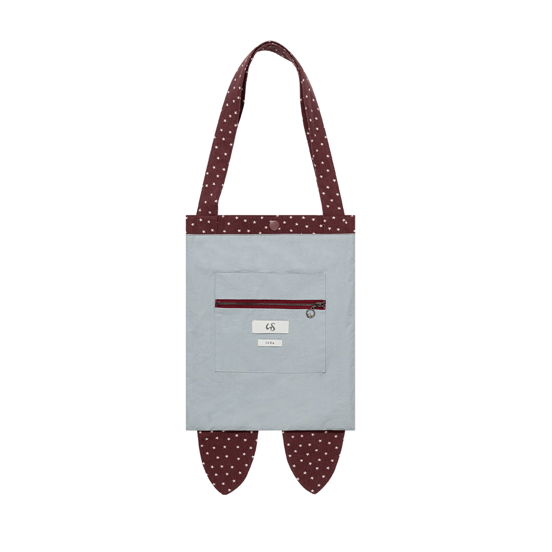 MID026 UGLYSHADOW Rabbit Star Reversible Eco Bag Burgundy