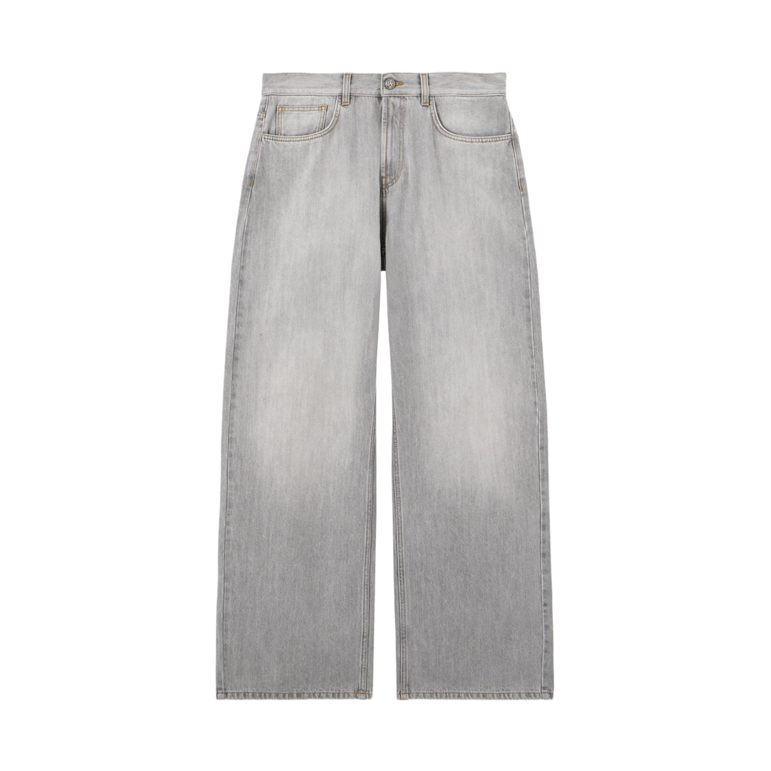 팜엔젤스 WW 커브드 로고 루즈 5 포켓 - 오프 화이트 오프 화이트(Palm Angels Ww Curved Logo Loose 5 Pocket - Off White) - 1