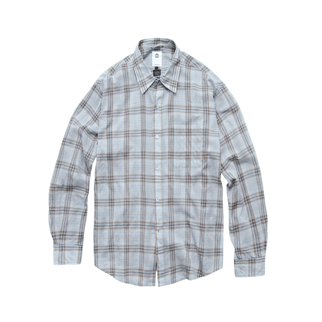 폴리테루 루즈드 체크 셔츠 라이트 블루(Polyteru Loosed Check Shirts Light Blue)
