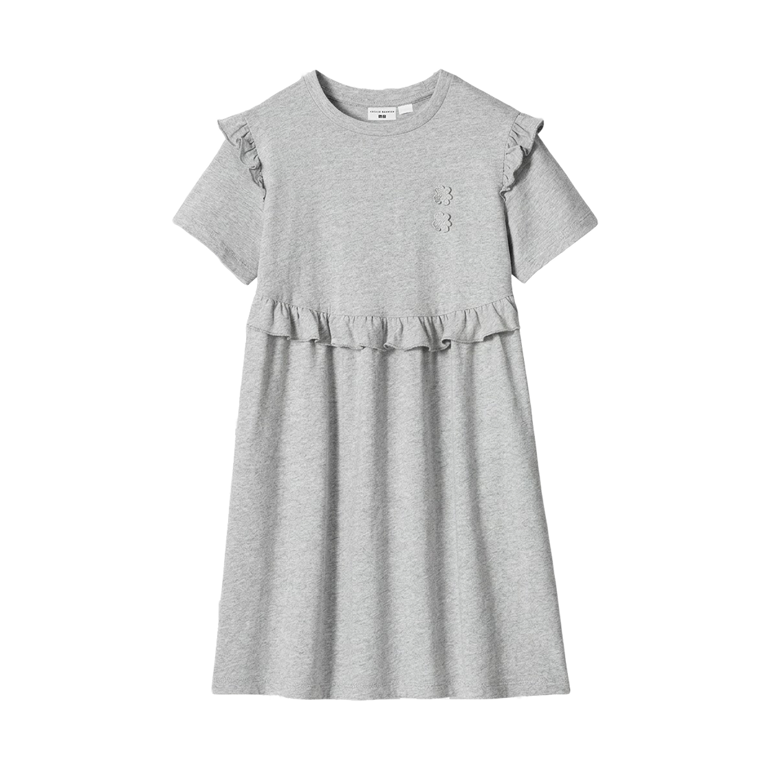 (키즈) 유니클로 x 세실리에 반센 프릴 드레스 그레이((Kids) Uniqlo x Cecilie Bahnsen Frill Dress Gray) - 1