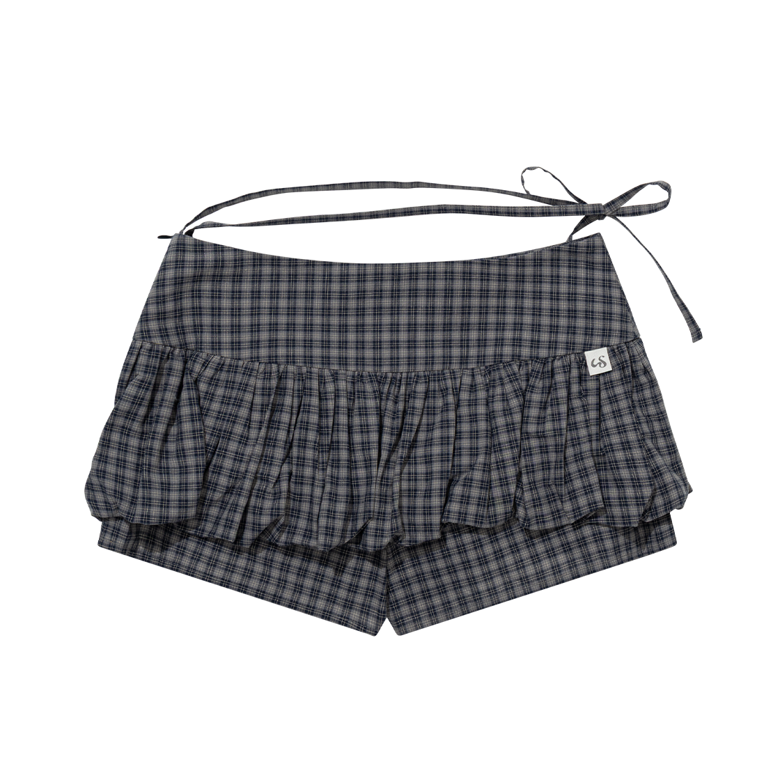 어글리쉐도우 체커드 펌킨 스커트 팬츠 네이비(UGLYSHADOW Checkered Pumpkin Skirt Pants Navy) - 2