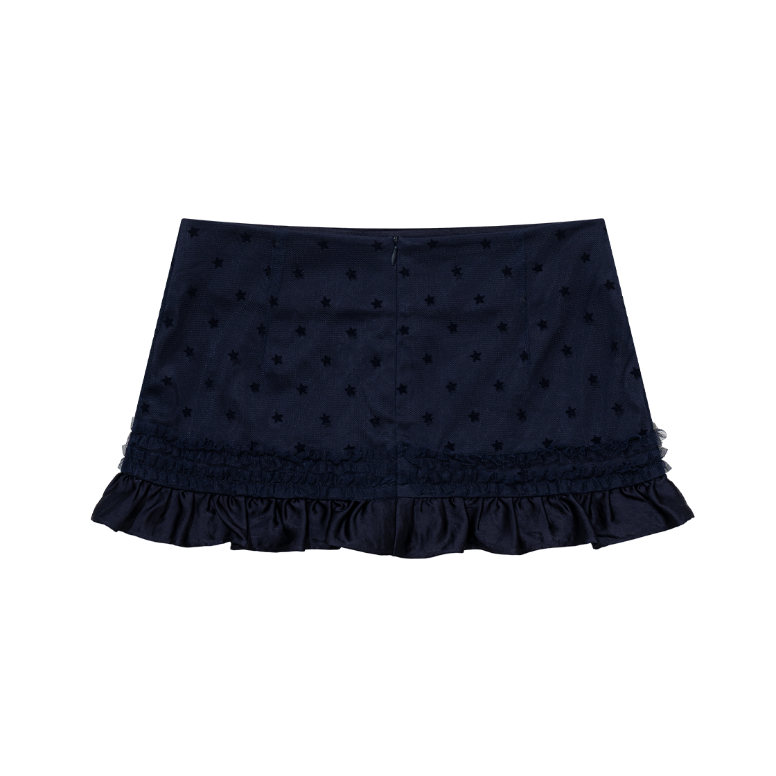 어글리쉐도우 매쉬 스타 러플 미니 스커트 네이비(UGLYSHADOW Mesh Star Ruffle Mini Skirt Navy) - 2