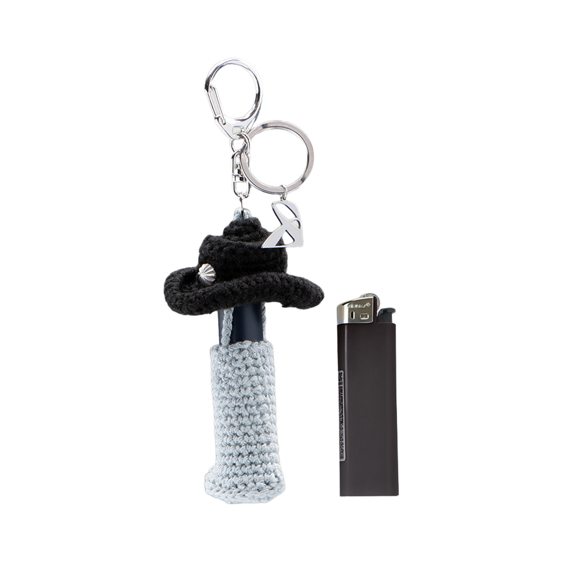 리오므 카우보이 립밤&라이터 케이스 키링 실버(Riomeu Cowboy Lip Balm & Lighter Case Keyring Silver)