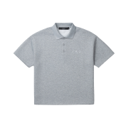 Iro Evasion Oversized Collar Short Sleeve Cushion T-Shirt Gray