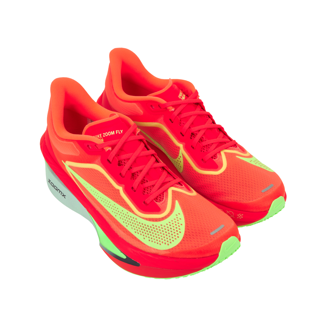 (W) 나이키 줌 플라이 6 로드 레이싱 브라이트 크림슨 라임 블라스트((W) Nike Zoom Fly 6 Road Racing Bright Crimson Lime Blast) - 4